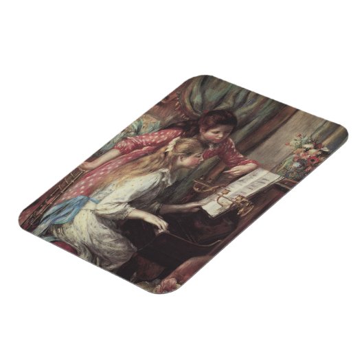 Junge Mädchen am Piano von Pierre Renoir Magnet (Linke Seite)