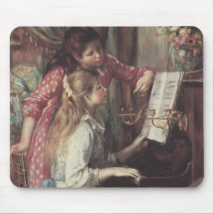 Junge Mädchen am Piano von Pierre Renoir Mousepad