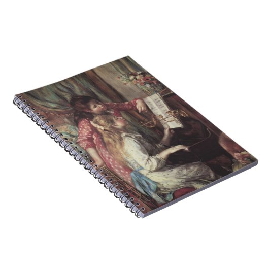 Junge Mädchen am Piano von Pierre Renoir Notizblock (Rechte Seite)