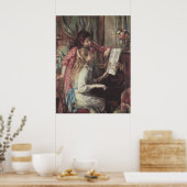 Junge Mädchen am Piano von Pierre Renoir Poster (Küche)