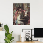 Junge Mädchen am Piano von Pierre Renoir Poster (Heimbüro)