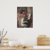 Junge Mädchen am Piano von Pierre Renoir Poster (Küche)