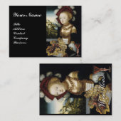 JUNGE MÄDCHEN,ANTIQUE WEINTRÄGE VISITENKARTE (Vorne/Hinten)