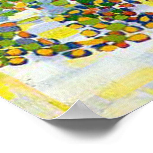 Junge Mädchen auf einem Balkon Poster (Ecke)