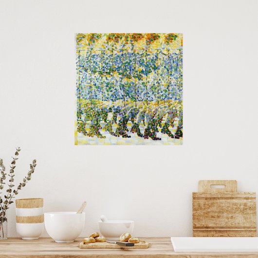 Junge Mädchen auf einem Balkon Poster (Küche)