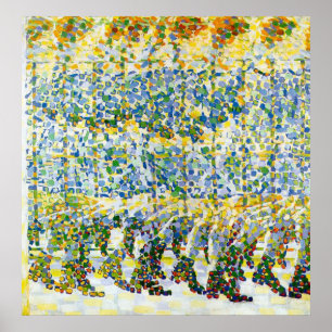 Junge Mädchen auf einem Balkon Poster