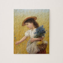 Junge Mädchen auf einem Weizenfeld