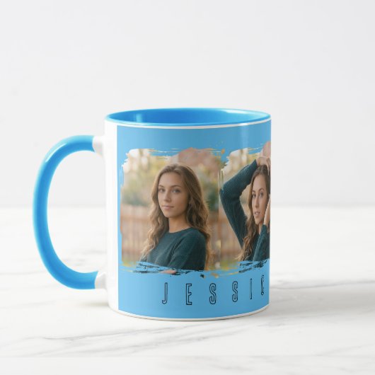 Junge Mädchen Collage-Typografie Tasse (Links)