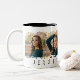 Junge Mädchen Collage-Typografie Zweifarbige Tasse