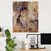 Junge Mädchen, die ihre Strümpfe anpeilt - Poster (Heimbüro)