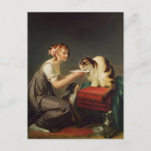 Junge Mädchen, die ihrer Katze Milch geben