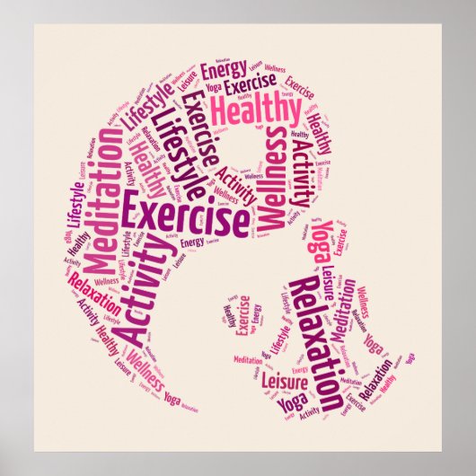 Junge Mädchen, die Yoga unter dem Yin Yang-Symbol Poster (Vorne)