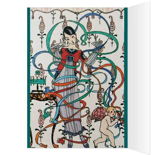 JUNGE MÄDCHEN,FARBBONNE WIRBEL,KUPID,Geburtstag (Innen (Links))