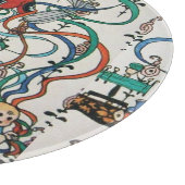 JUNGE MÄDCHEN, FARBBONNE WIRBEL, KUPID Geburtstag Schneidebrett (Ecke)