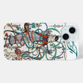 JUNGE MÄDCHEN,FARBBONNE WIRBEL,KUPID Monogramm Case-Mate iPhone Hülle (Rückseite (Horizontal))