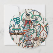 JUNGE MÄDCHEN, FARBBONNEN BRAUTPARTY MONOGRAMM EINLADUNG (Vorderseite)