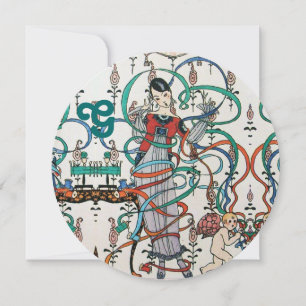 JUNGE MÄDCHEN, FARBBONNEN BRAUTPARTY MONOGRAMM EINLADUNG