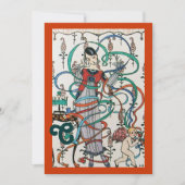 JUNGE MÄDCHEN, FARBBONNEN BRAUTPARTY MONOGRAMM EINLADUNG (Vorderseite)