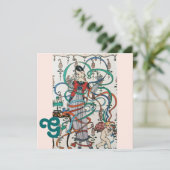 JUNGE MÄDCHEN, FARBBONNEN BRAUTPARTY MONOGRAMM EINLADUNG (Stehend Vorderseite)