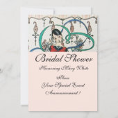 JUNGE MÄDCHEN, FARBBONNEN BRAUTPARTY MONOGRAMM EINLADUNG (Rückseite)