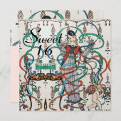 JUNGE MÄDCHEN, FARBBONS SCHWIMMEN 16 PARTY EINLADUNG (Vorne/Hinten)