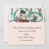 JUNGE MÄDCHEN, FARBBONS SCHWIMMEN 16 PARTY EINLADUNG (Rückseite)