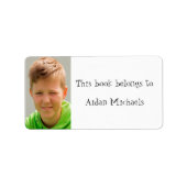 Junge Mädchen Foto Schule Buchzeichen Name Adressaufkleber (Vorne)
