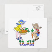 Junge & Mädchen Gärtner Postkarte (Vorne/Hinten)