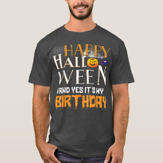 Junge Mädchen Geburtstag glücklich Halloween und j T-Shirt