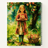 Junge Mädchen im Apple Orchard Journal Notizblock (Rückseite)