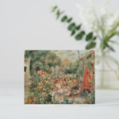 Junge Mädchen im Garten - Pierre Auguste Renoir Postkarte (Stehend Vorderseite)