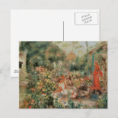 Junge Mädchen im Garten - Pierre Auguste Renoir Postkarte (Vorne/Hinten)