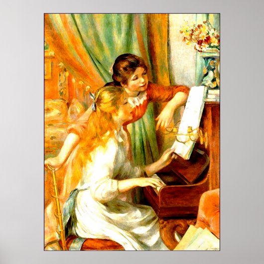 Junge Mädchen im Klavierposter (in vielen Größen) Poster (Vorne)