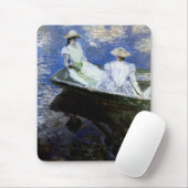 Junge Mädchen im Ruderboot Mousepad (Mit Mouse)