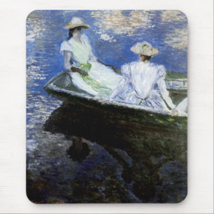 Junge Mädchen im Ruderboot Mousepad