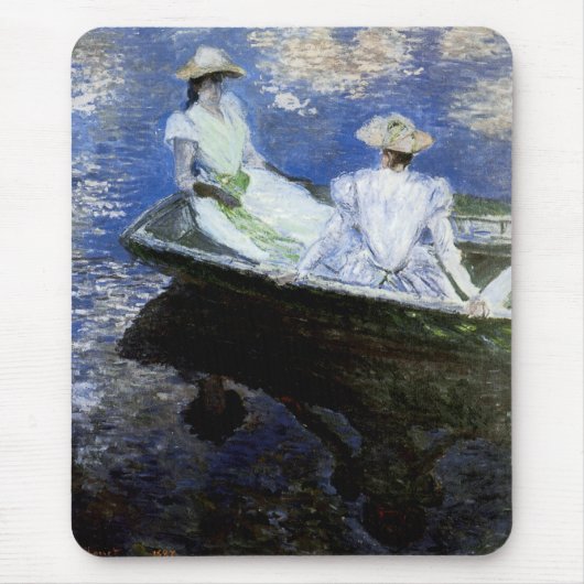 Junge Mädchen im Ruderboot Mousepad (Vorne)