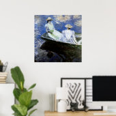 Junge Mädchen im Ruderboot Poster (Heimbüro)