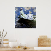 Junge Mädchen im Ruderboot Poster (Küche)