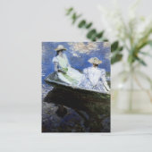 Junge Mädchen im Ruderboot Postkarte (Stehend Vorderseite)