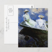 Junge Mädchen im Ruderboot Postkarte (Vorne/Hinten)