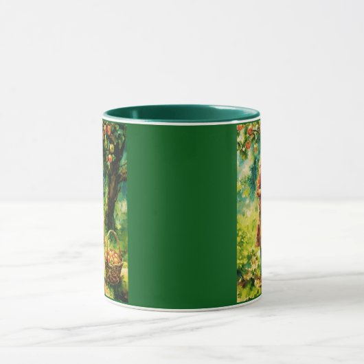 Junge Mädchen in einem Apfelgarten Tasse (Zentrum)