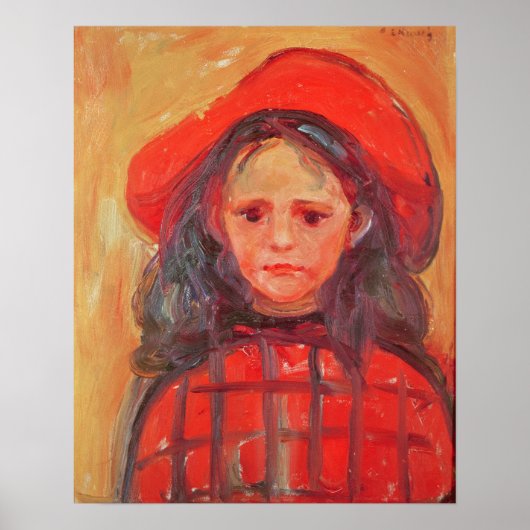 Junge Mädchen in einem Red Hat Poster (Vorne)