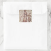 Junge Mädchen mit Blume Quadratischer Aufkleber (Tasche)