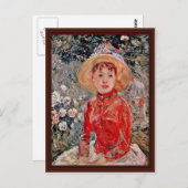 Junge Mädchen mit einem Käfig von Morisot Berthe Postkarte (Vorne/Hinten)