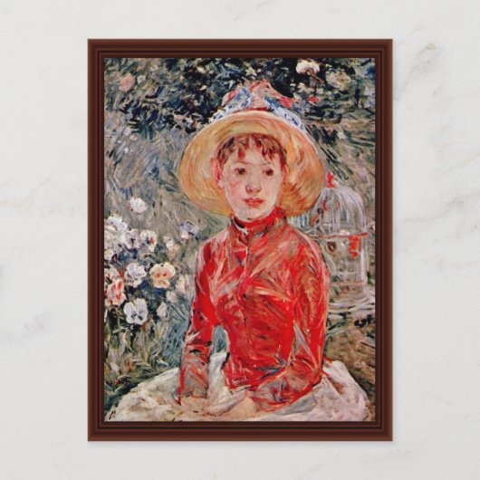 Junge Mädchen mit einem Käfig von Morisot Berthe Postkarte (Vorderseite)