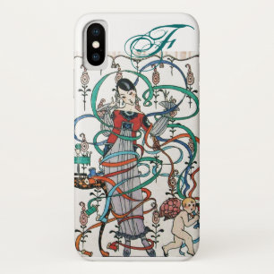 JUNGE MÄDCHEN MIT FARBEN RIBBON-WIRBEL UND KUPID Case-Mate iPhone HÜLLE