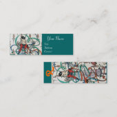 JUNGE MÄDCHEN MIT FARBEN RIBBON-WIRBEL UND KUPID MINI VISITENKARTE (Vorne/Hinten)