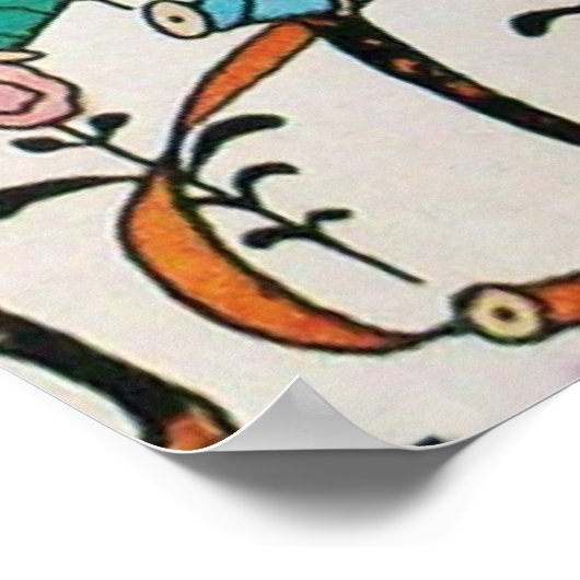 JUNGE MÄDCHEN MIT FARBEN RIBBON-WIRBEL UND KUPID POSTER (Ecke)