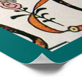 JUNGE MÄDCHEN MIT FARBEN RIBBON-WIRBEL UND KUPID POSTER (Ecke)