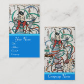 JUNGE MÄDCHEN MIT FARBEN RIBBON-WIRBEL UND KUPID VISITENKARTE (Vorne/Hinten)